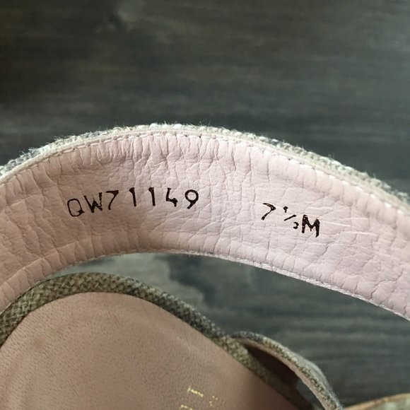 Stuart Weitzman Xray Linen Cork Wedge, Tan Camo - Picture 7 of 10